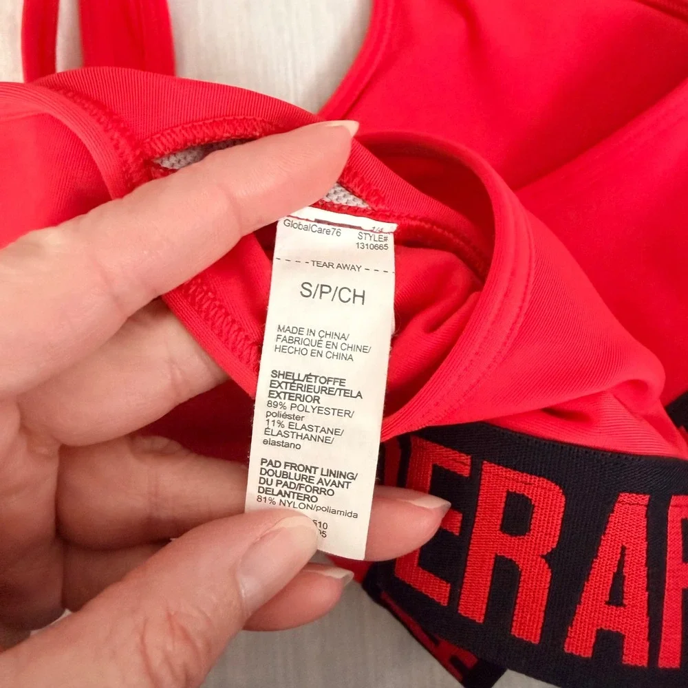 Under Armour Mid Crossback Compression‎ Sports Bra Red Small 1310665